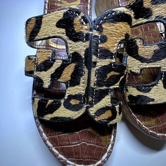 Sam Edelman Regis Leopard Print Cork Platform Wedge Sandal Size 9.5 - Picture 7 of 8